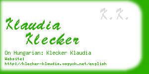 klaudia klecker business card